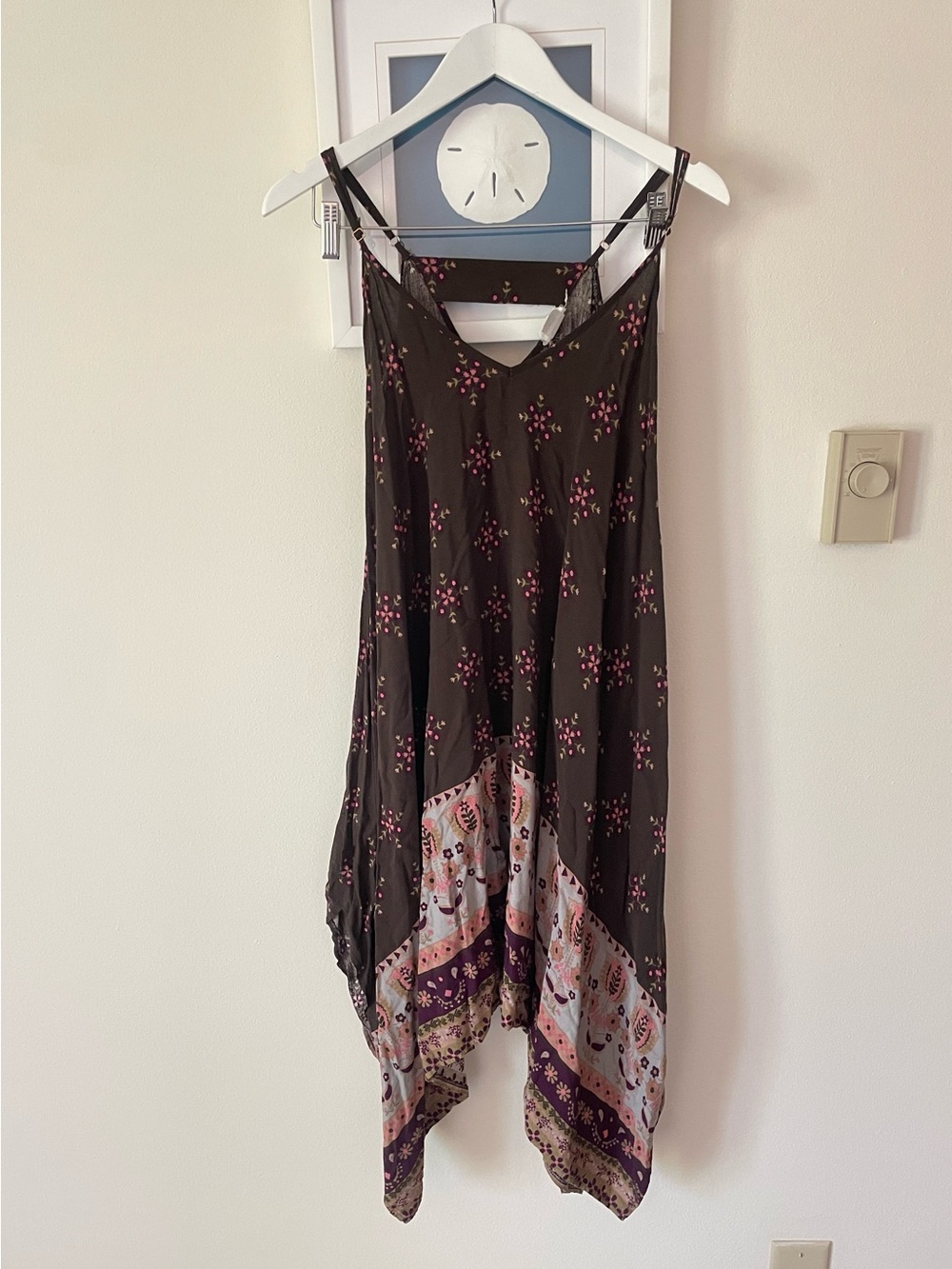 Natural Life Shark Bite Handkerchief Midi Mini Dress Size Medium